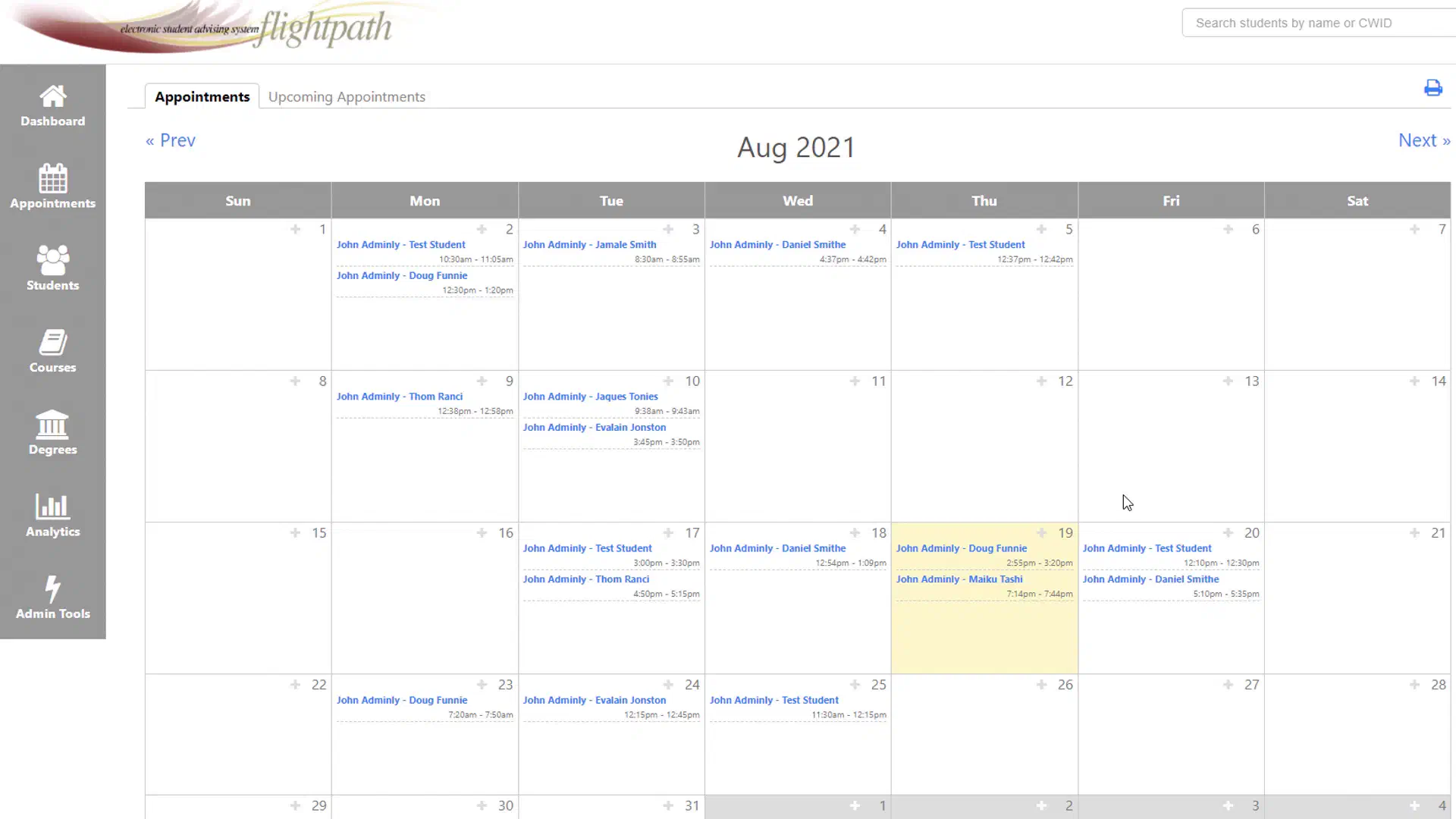 FlightPath advisor appointments