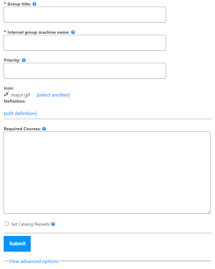 Group editing screen