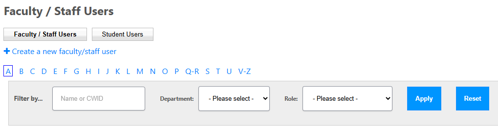 FlightPath Users filters